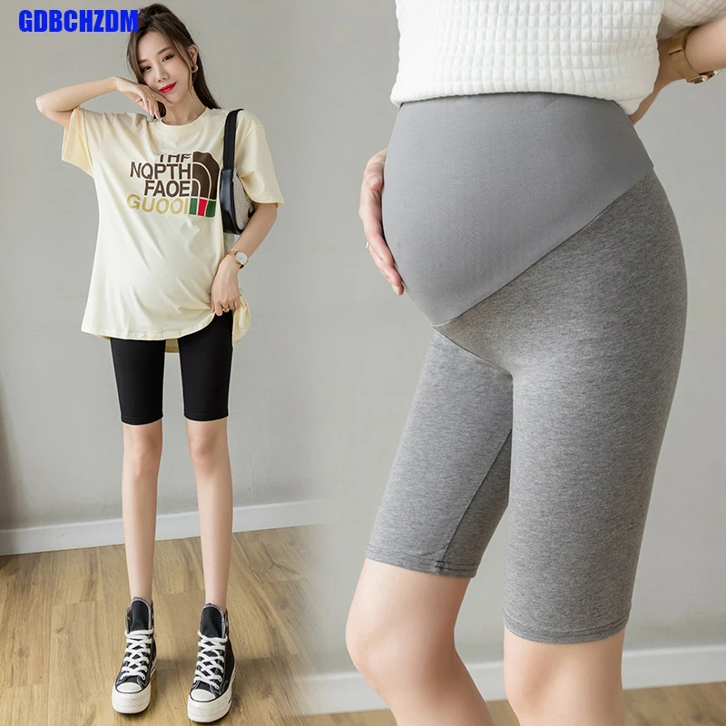 

Summer Thin Cotton Maternity Half Legging Sports Casual Yoga Belly Legging Clothes for Pregnant Women Pregnancy Shorts