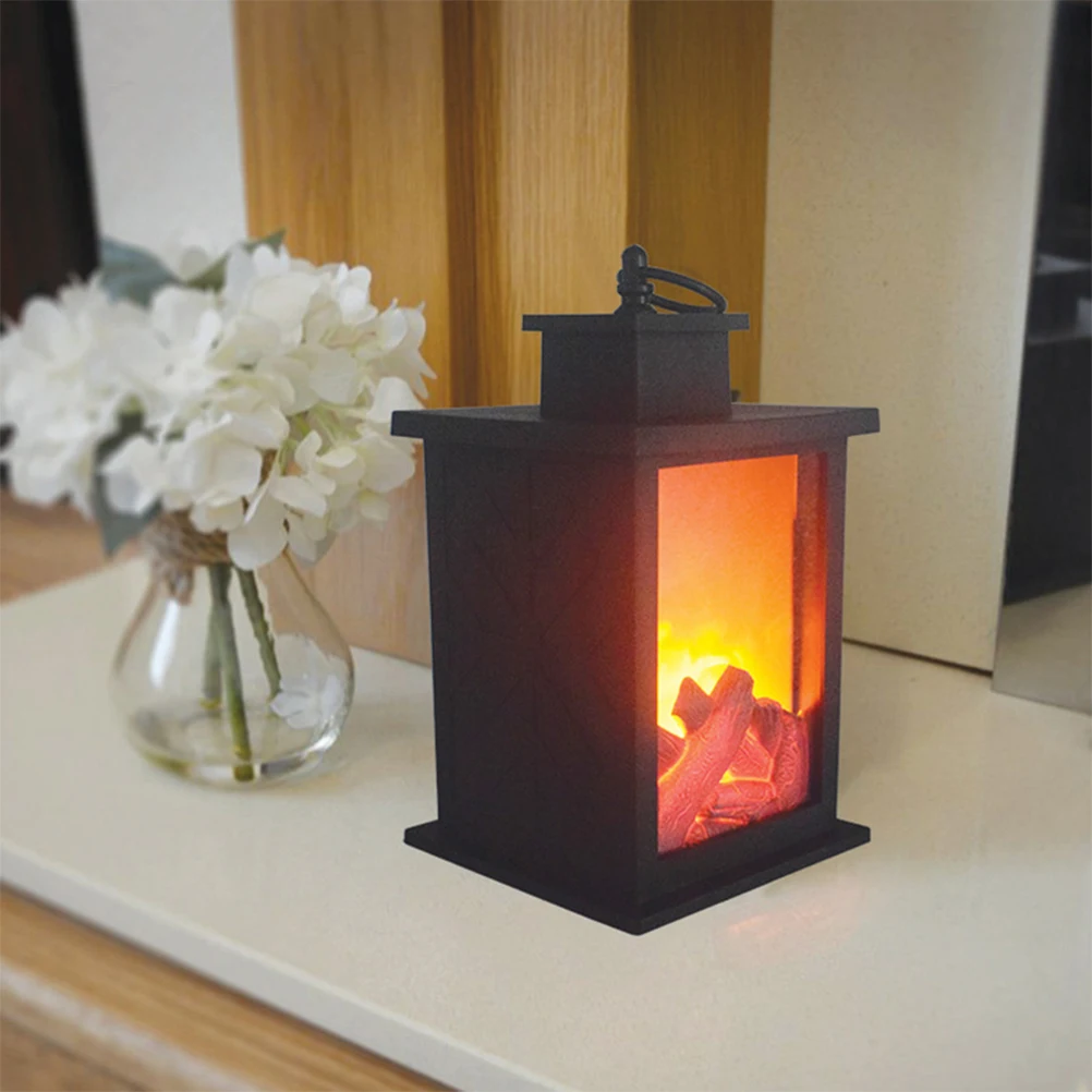 

Flameless Simulated Lamp Creative LED Lantern Portable Decor Lights Realistic Fireplace Plastic Warm Atmosphere Garden Bedroom