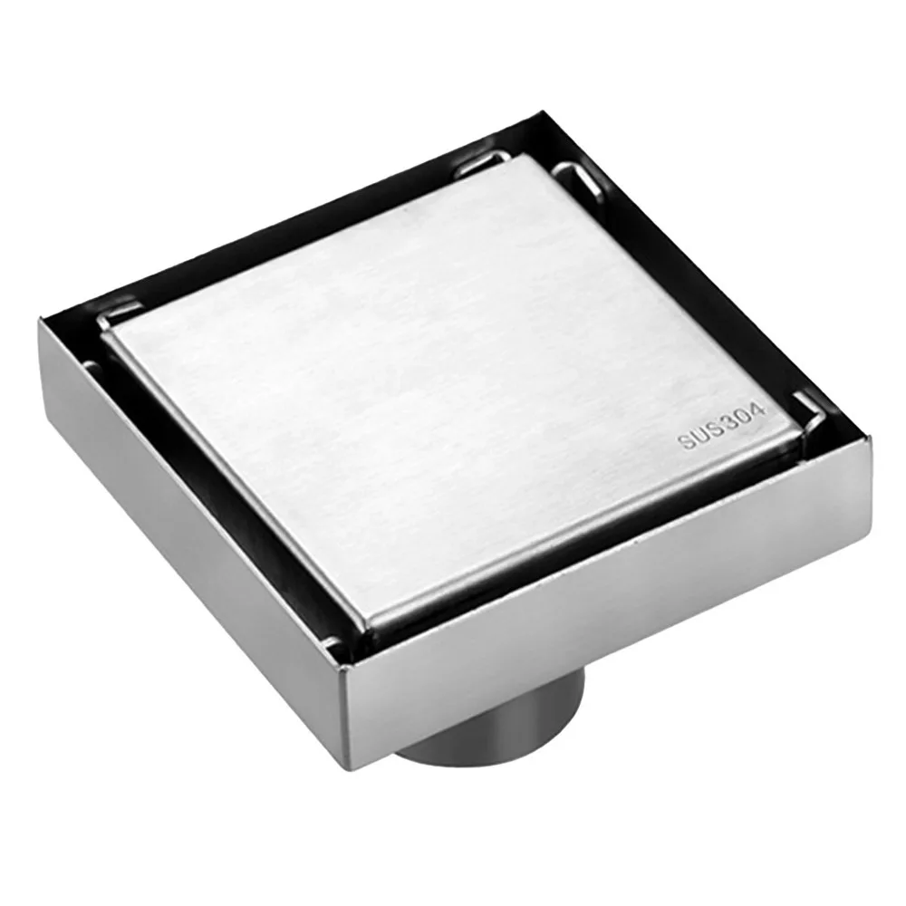 Square Shower Floor Drain Filter Screen 304 Stainless Steel Drain Strainer Tile Insert Grate Rust Proof Floor Drain Strainer