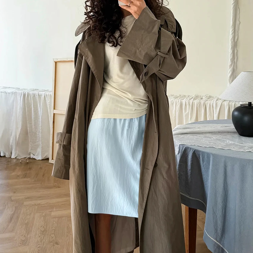 Yellow Casual Woven Inelastic Woman'S Shorts Skirt Soild Color Crinkle Knee-Length Skirt With Liner High Waist Drawstring Bottom
