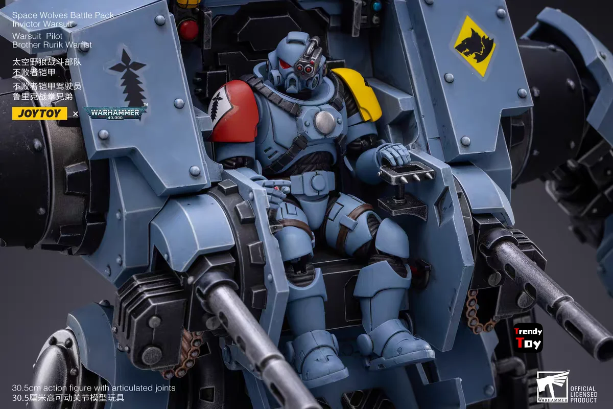 【JOYTOY】Warhammer 40K Space Wolves Battle PackInvictor Warsuit Warsuit PilotBrother Rurik Warfist 1/18 Actionfigur Spielzeug