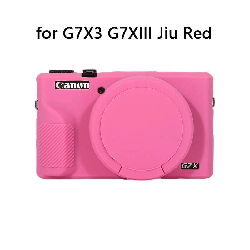 Soft Silicone Rubber Camera Body Case for Canon G7X Mark III G7XIII G7X3 Shockproof Cover Lens Cap Protective Case
