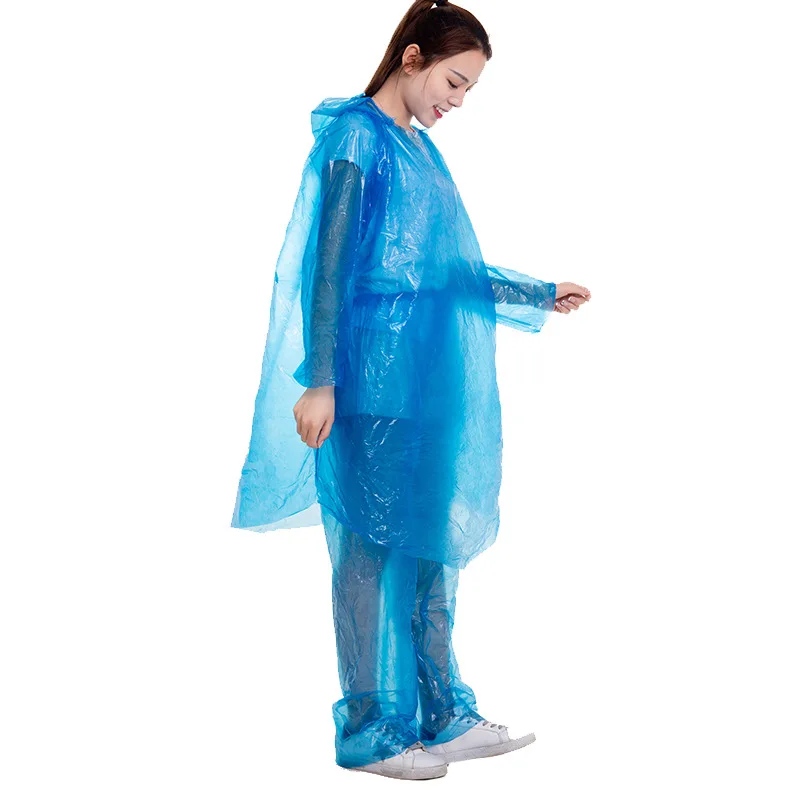 Card Raincoat Disposable Portable Raincoat Whole Body Rain Cover Thickened Adult Size Poncho Amusement Park Tour