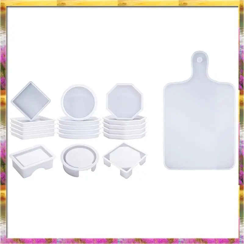 

Набор из 18 силиконовых форм для подставок под кружки: круглые, квадратные, восьмиугольные формы для подставок и формы для подносов.