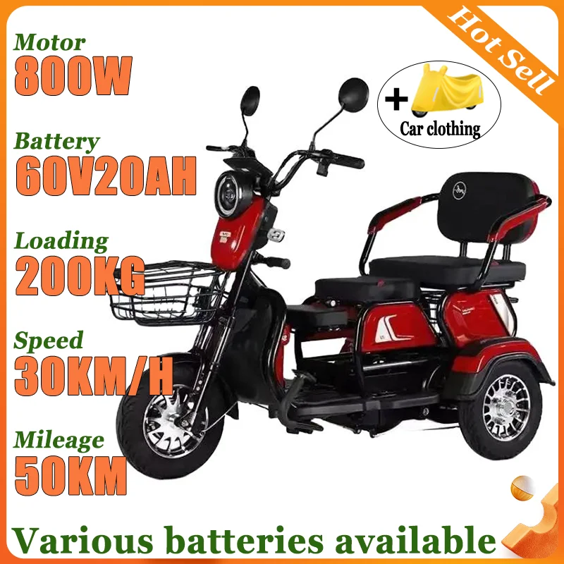 

Adult Electric Tricycle 800 Watt Motor Battery Disabled Commuting Comfortable Seat Elderly Leisure Mobility Scooter Scootmobiel
