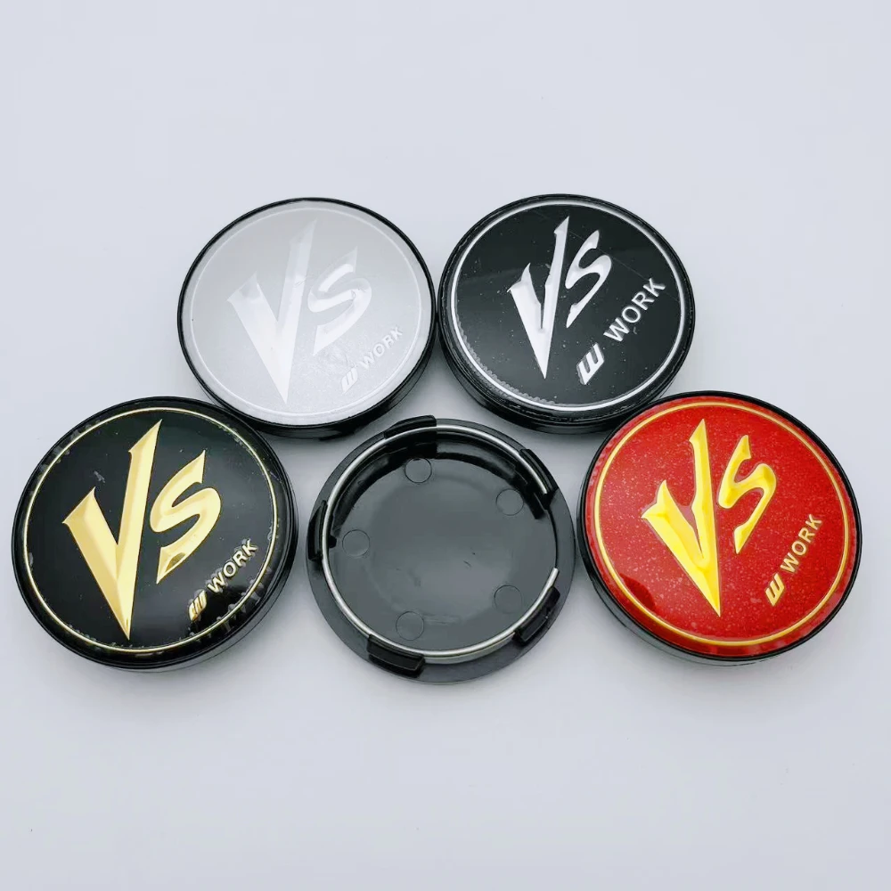 

4pcs JDM Car Wheel Center Cap With 58mm VS W Work Logo Emblem Badge Wheel Hubcap Auto Rim Center Cover Car Styling Accessories