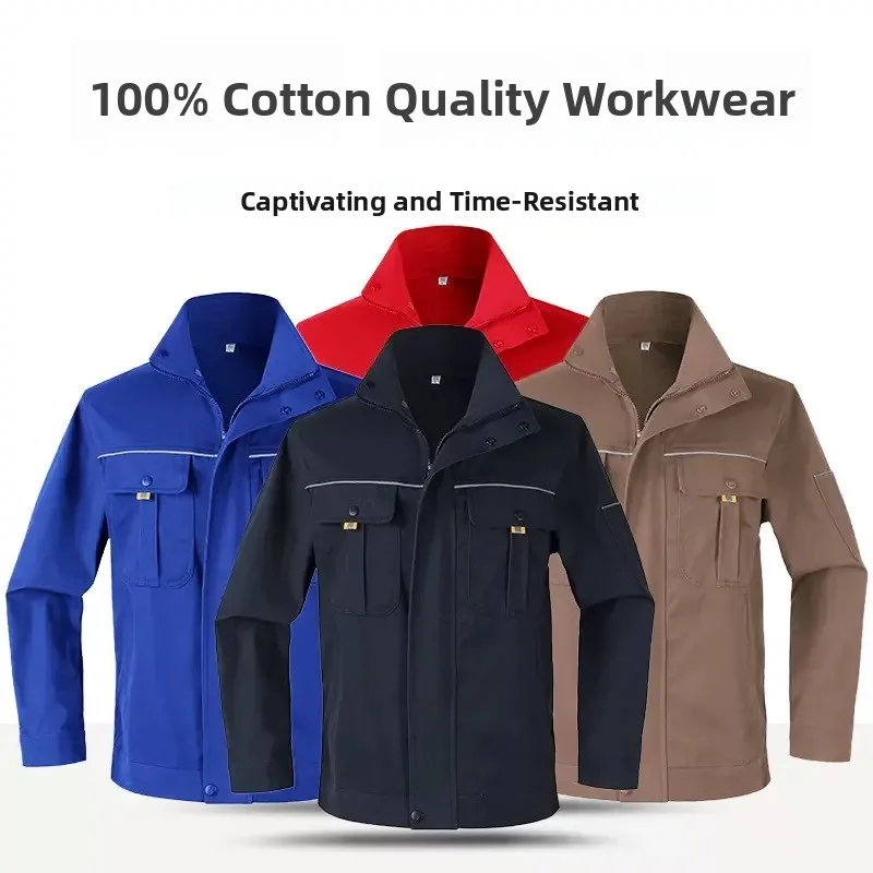 티엔드 순면 작업복 세트, 화상 방지 용접 자동차 수리 작업자용 내마모성 노동 보호복