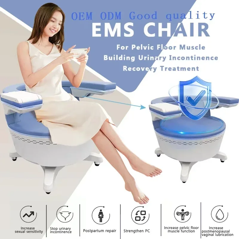 2024 EMS Electromagnetic Non-Invasive Treatment Urinar Postpartum Repair Chair Pelvic Floor Muscle Stimulator Exerciser Machine