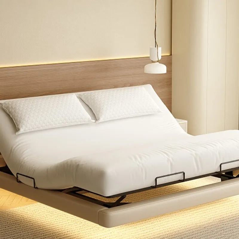 

Adjustable Japanese Double Bed Boho Metal FrameLuxury Tanning Two-person Bed White Murphy Camas Matrimoniales Bedroom Furniture