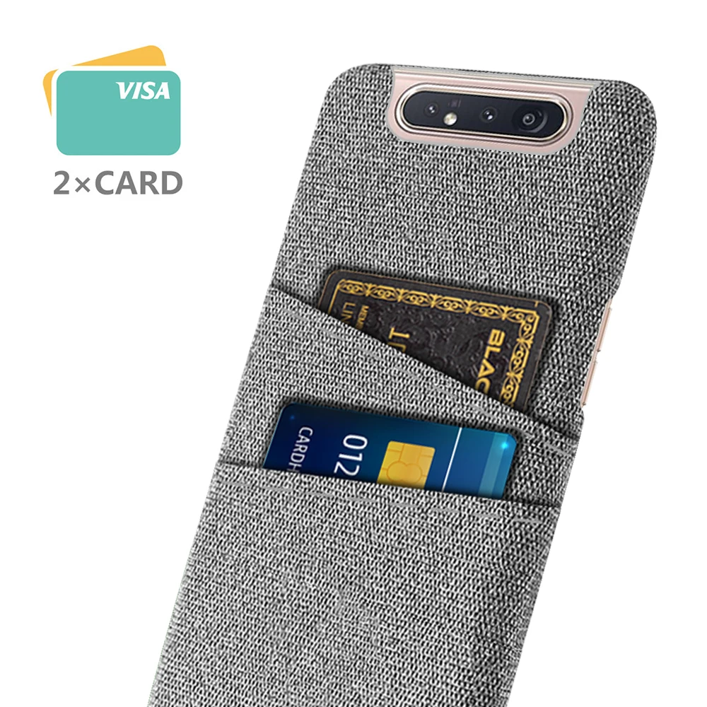 Card Case For Samsung Galaxy A80 Case Dual Card Fabric Cloth Luxury Cover For Samsung Galaxy A80 A 80 SM-A805F/DS Coque Funda