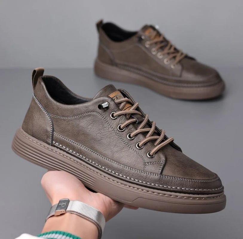 

Genuine Leather Casual Shoes Men's Lace Up Oxford Shoes Outdoor Jogging Shoes Office Men's Dress Shoes Sneakers 2023 Man