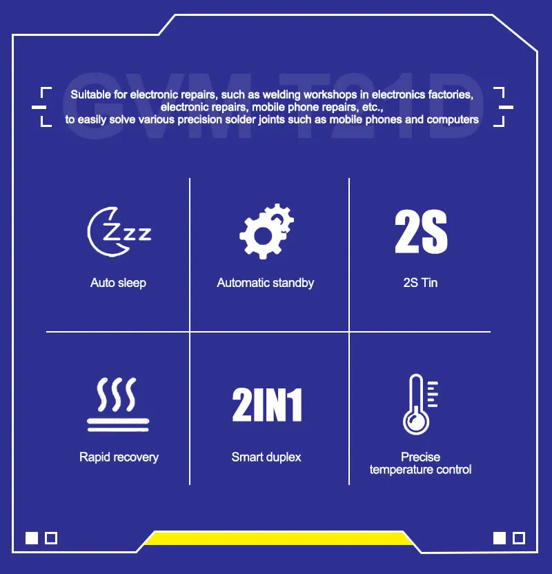 GVM T210D intelligent double handle constant temperature desoldering station 2S heating automatic sleep T210 welding handle