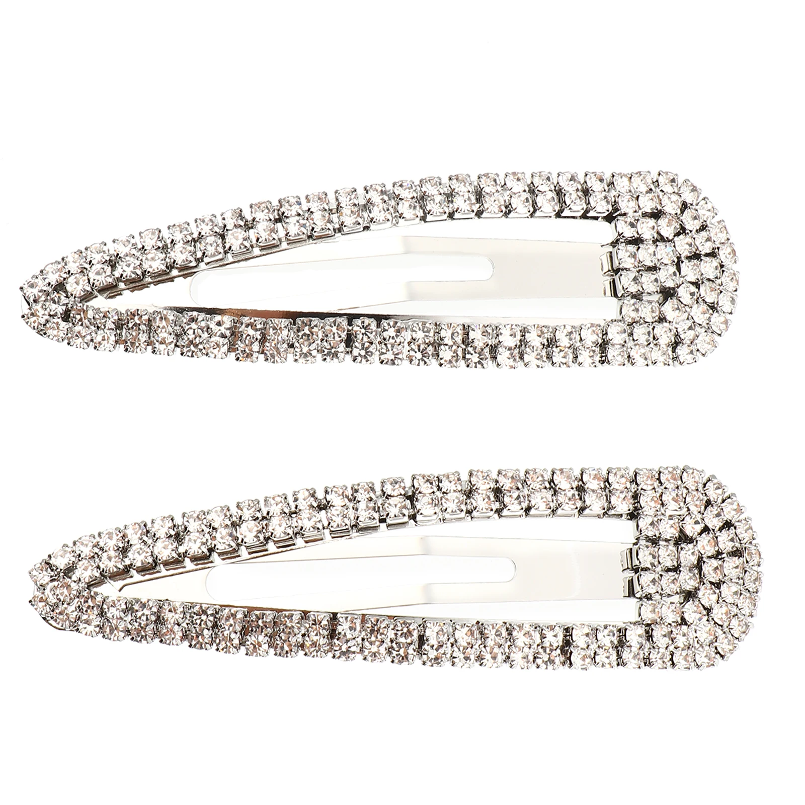 2 fermagli per capelli in metallo Waterdrop, mollette con strass, colore argento, qualità di lunga durata, capelli spessi e sottili, ricci dritti, da sposa