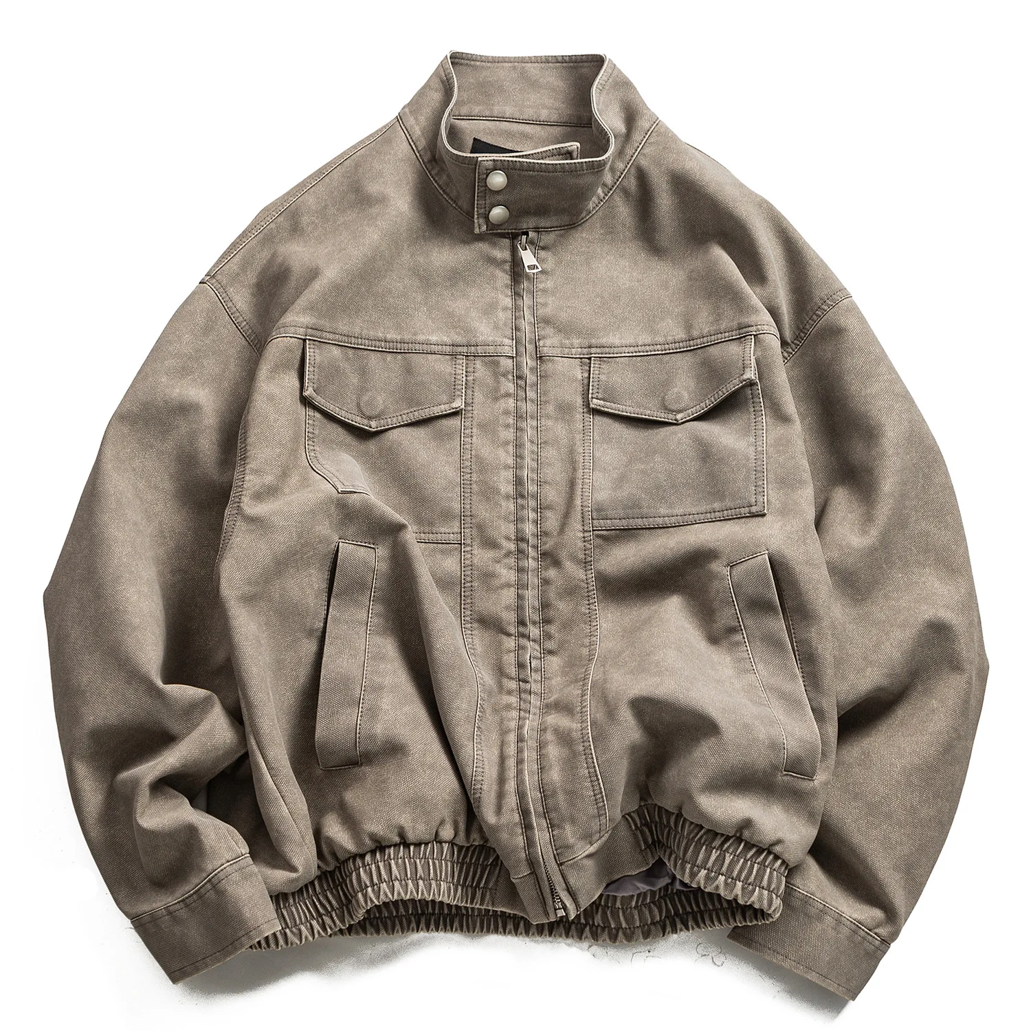 

Мужская куртка Amekaji в американском стиле ретро из искусственной замши с воротником-стойкой, свободная повседневная верхняя одежда-карго, куртка-бомбер, весенне-осеннее пальто