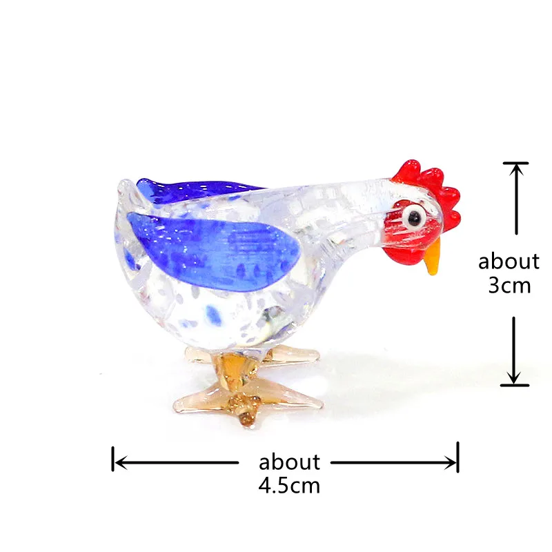 Pasen Cock Miniatuur Beeldje Glas Ornament Leuke Haan Tiny Standbeeld Thuis Tafel Decor Collection Holiday Party Geschenken Voor Kinderen