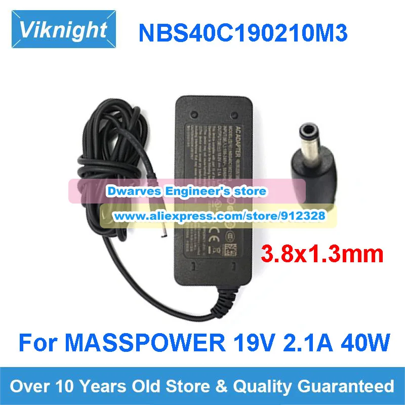 

Genuine 19V 2.1A 40W AC Adapter NBS40C190210M3 Charger For MASS POWER Power Supply 3.8x1.3mm