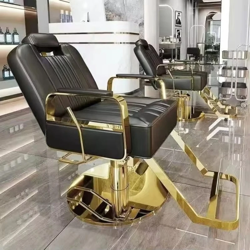 

modern stainless steel reclining adjustable height durable professional hair salon barber chair 360 degree rotating work chair