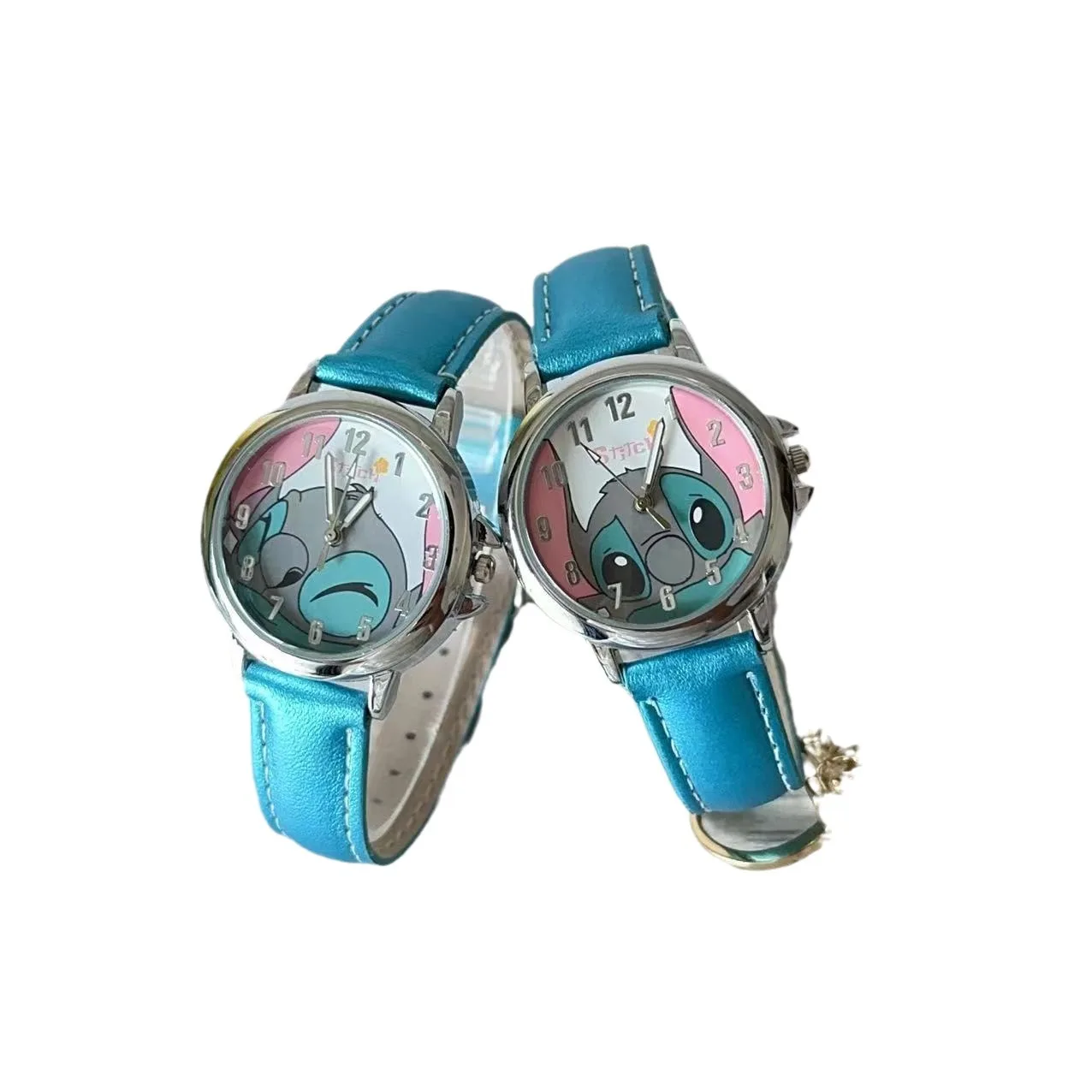 Disney's New Stitch Cute Simple Quartz Watch Leather Strap Can Be Glow-in-the-night Kids Wrist Decoration Accessory Holiday Gift