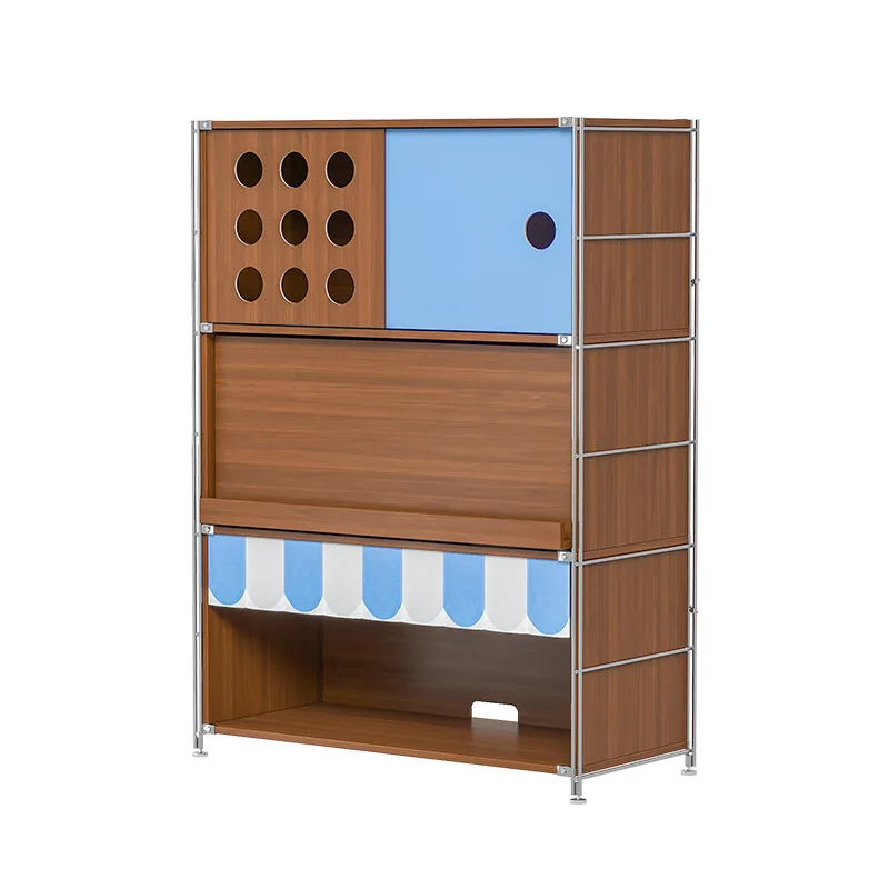 Medieval style indoor cat villa cat house human pet integrated shared locker household living room sorting storage cabinet