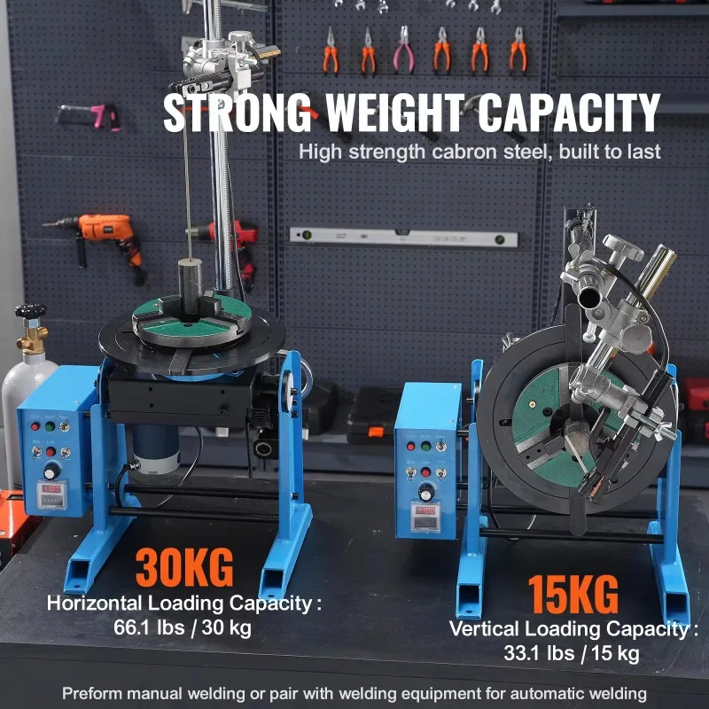 30kg Rotary Welding Positioner Mini Lathe Chuck 2-10 R/min tank Pipe Roteted Welding Turning Table