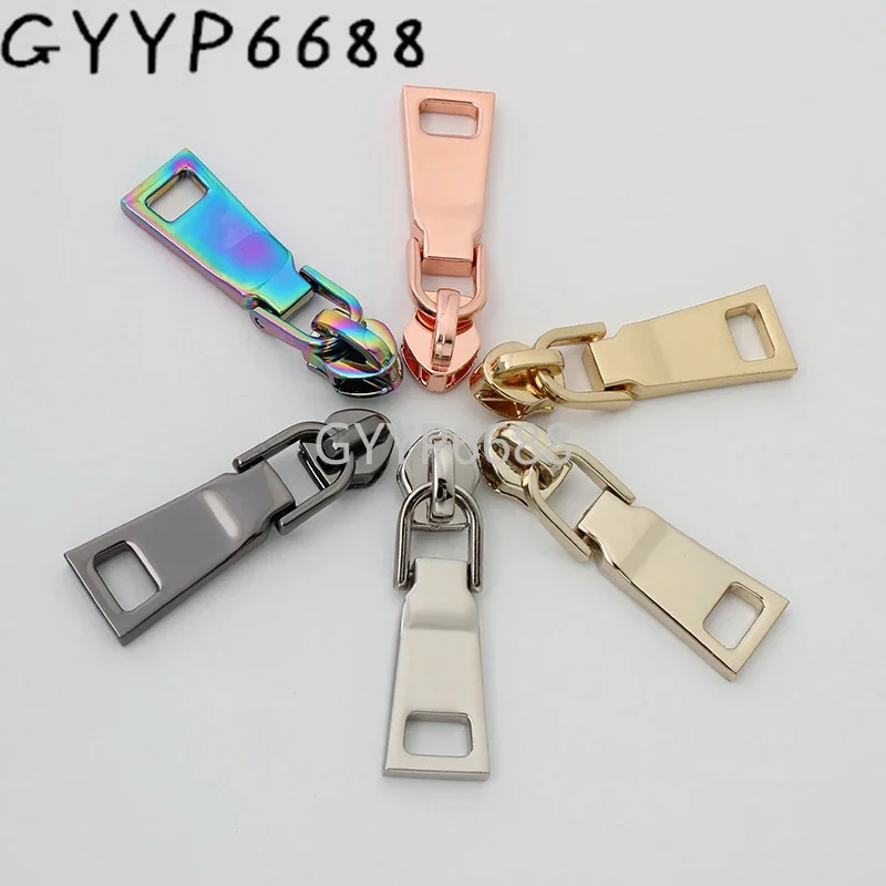 

10-30-100pieces 5# Nylon/Metal teeth zipper slider plating puller for womanbags garments suitcase fabric purse accessories parts