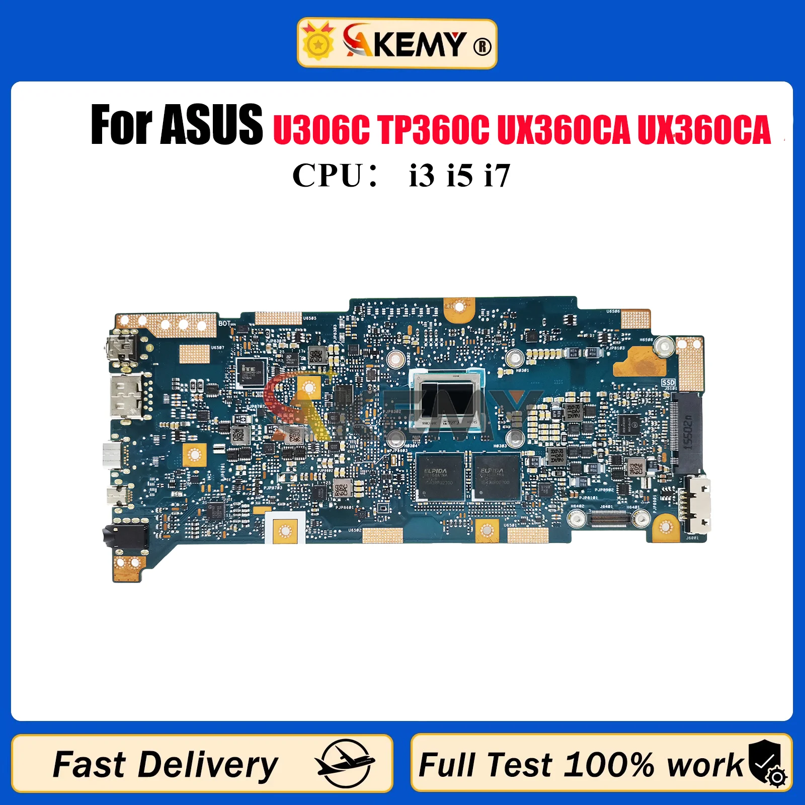 

UX360CA Laptop Motherboard For ASUS ZenBook UX360C U306C TP360C UX360CA Notebook Mainboard With i3 i5 i7 CPU 100% tests OK stk