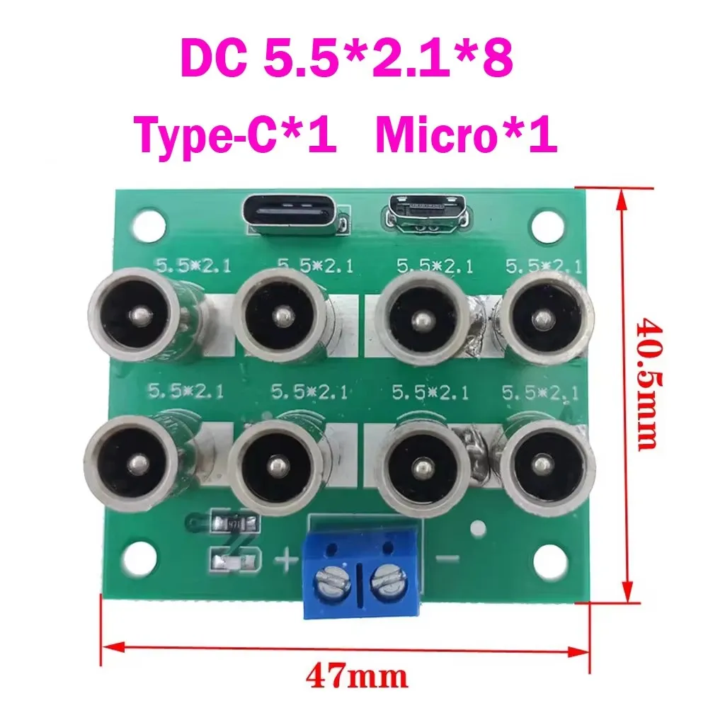 DC 5.5*2.1 mm Female Jack Connectors Integrated Board Distribution Hubs High Current TYPE-C MICRO 5521 for DC Base Testing Board
