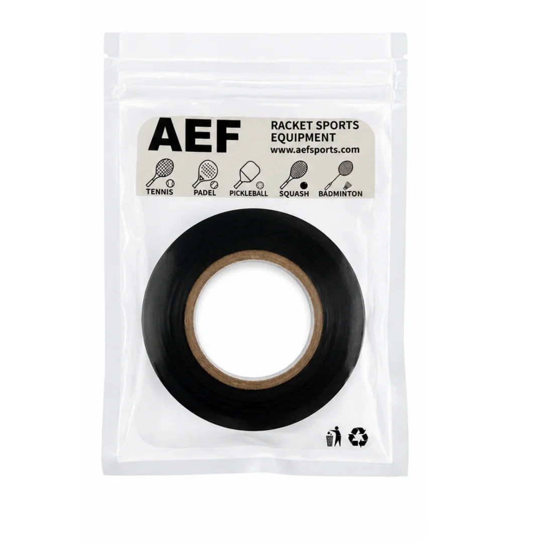 Black White PVC Grip Finishing Tape for Badminton & Tennis Rackets Pickleball, Non-Slip Sweat-Absorbing End Tape, Residue-Free