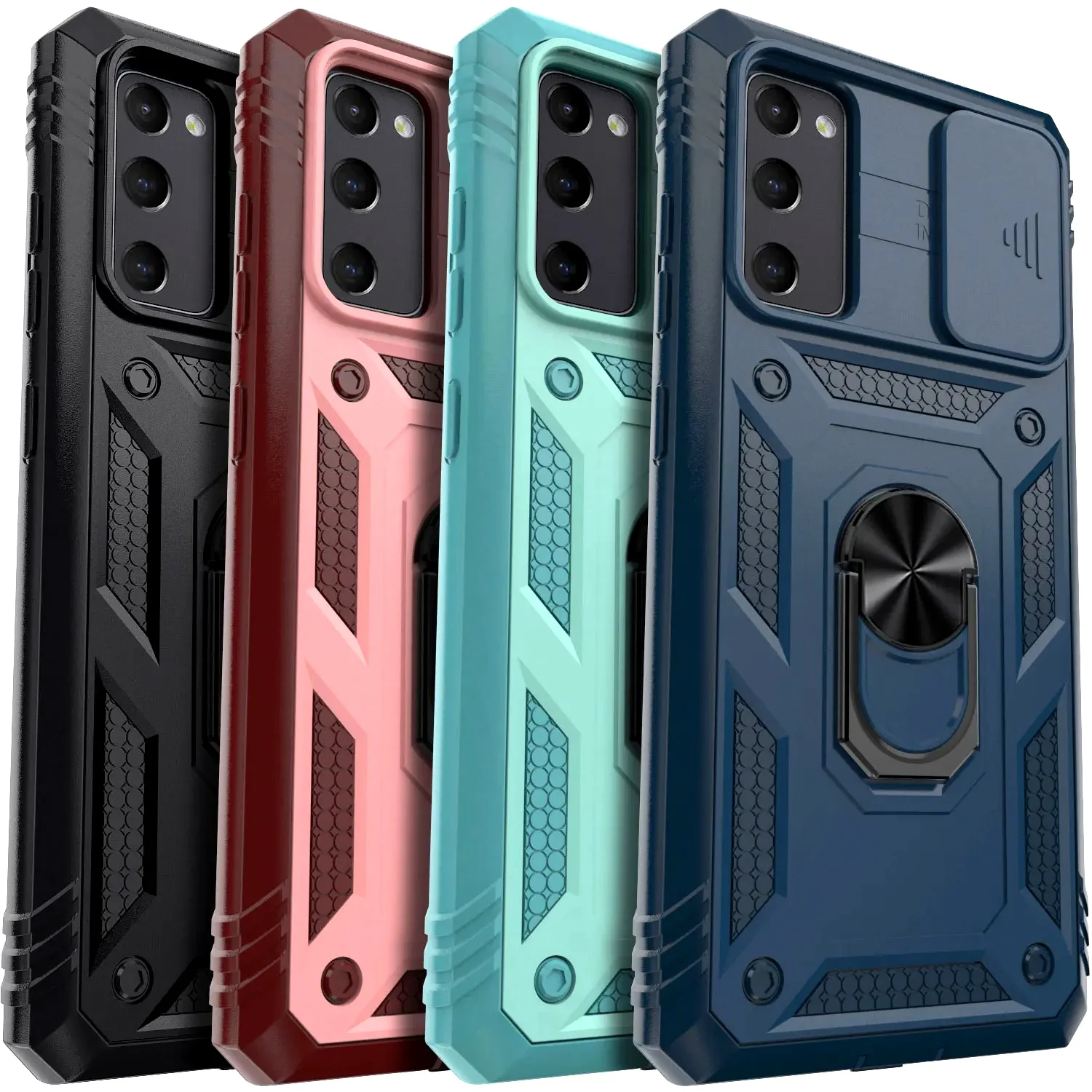 For Samsung Galaxy S20 FE/S21/S21 Ultra/S21 FE 5G Phone Case Hybrid Rugged Ring Kickstand Camera Protection Shockproof Cover