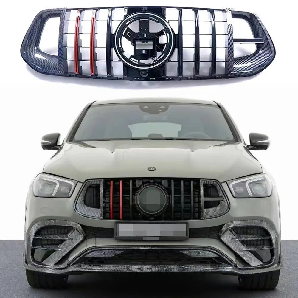

Front Grille Fits for MercedesBenz GLE63 W167 2020+ GT Brabus Look Carbon Paint