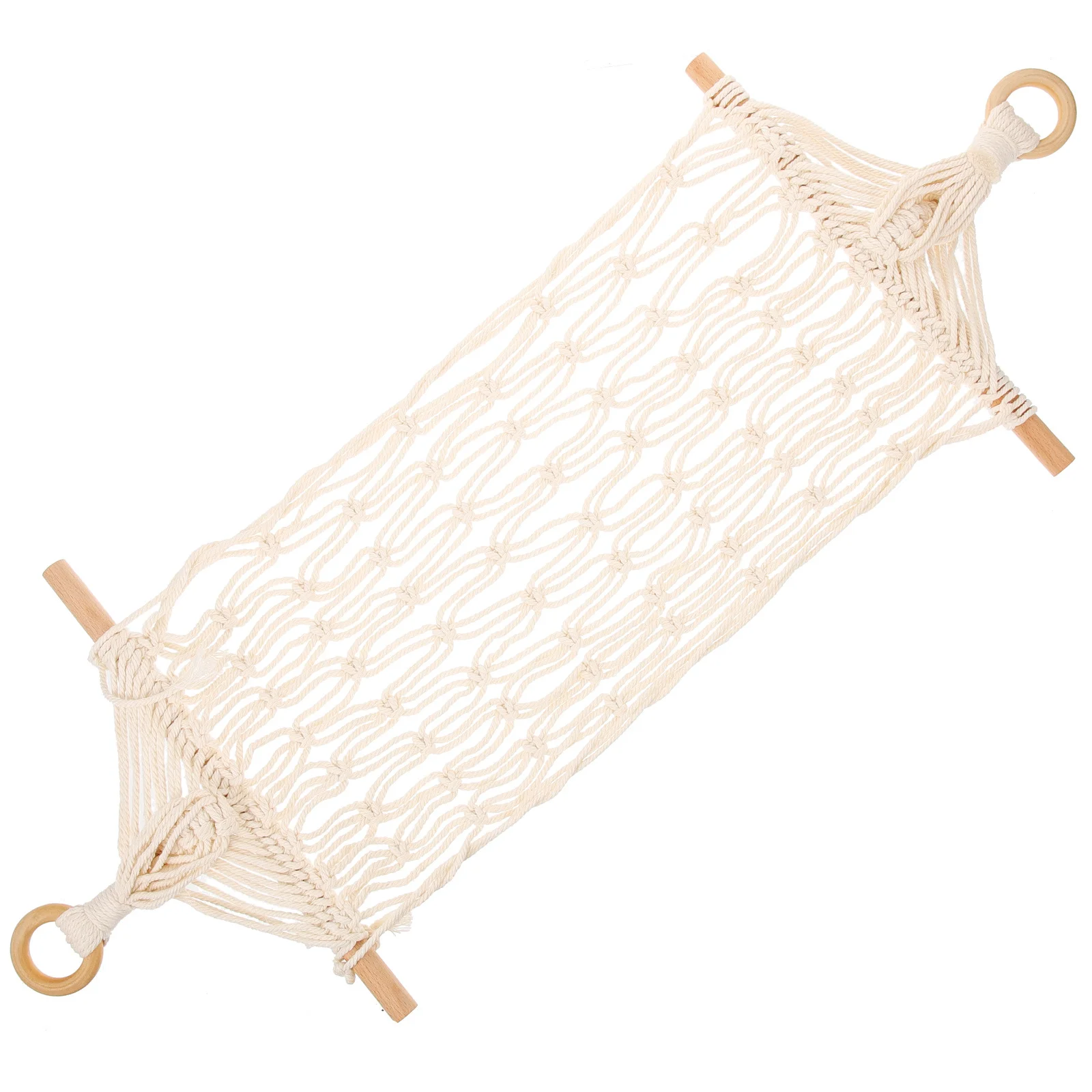 

Macrame Hanging Fruit Hammock Kitchen Storage Organizer Woven Under Cabinet Basket Bohemia Style Cotton Rope Multi-Function