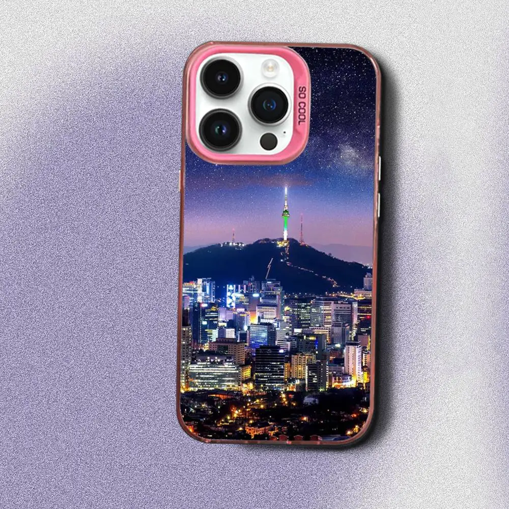 حافظة هاتف S-SEOUL من كوريا الجنوبية لهاتف iPhone 17,16,15,14,13,12,Pro,Max,Plus,E,SE4,Air,Mini Pink IMD Box