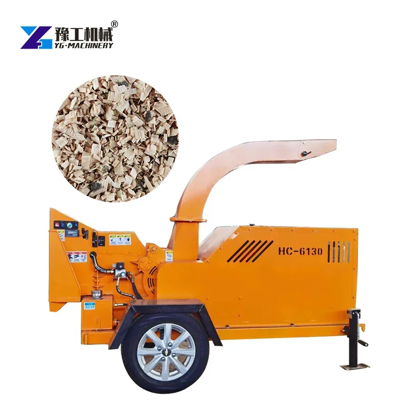 32Hp 55 HP Mobile Diesel Wood Crusher Machine Wood Shredder Tree Branches Shredder Factory for Sale Garden Wood Chipper