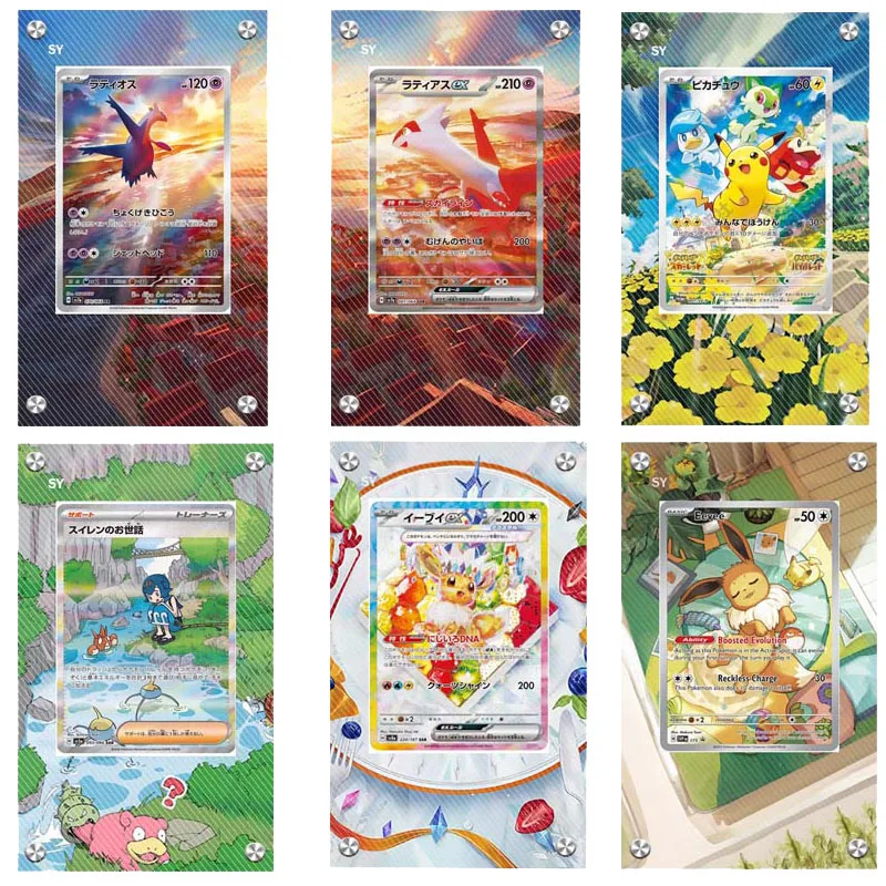 البوكيمون Eevee Pikachu Latios Latias الاكريليك تمديد اللوحة عالقة الطوب الكرتون أنيمي جمع بطاقة عمل فني عرض حالة