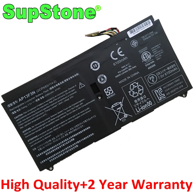 

SupStone New AP13F3N 2ICP4/63/114-2 Laptop Battery For Acer Aspire S7-391-6822,S7-392,S7-392-9890,S7-393,NX.MT5EK.001