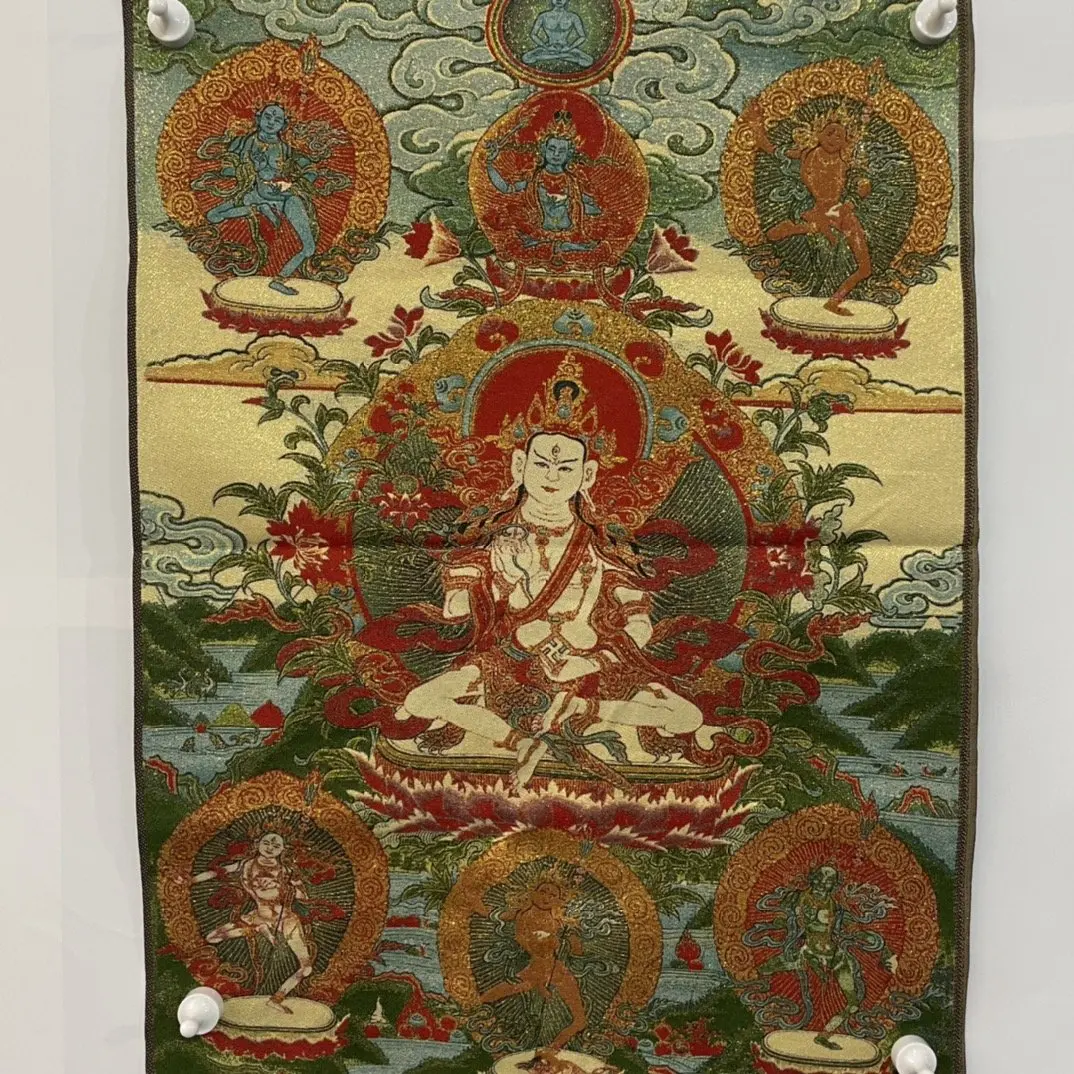 Tibetan Buddha Art Prints Thangka Embroidery Avalokitesvara Portraits Cross Stitch Fabric Paintings Religious Murals Wall Painti