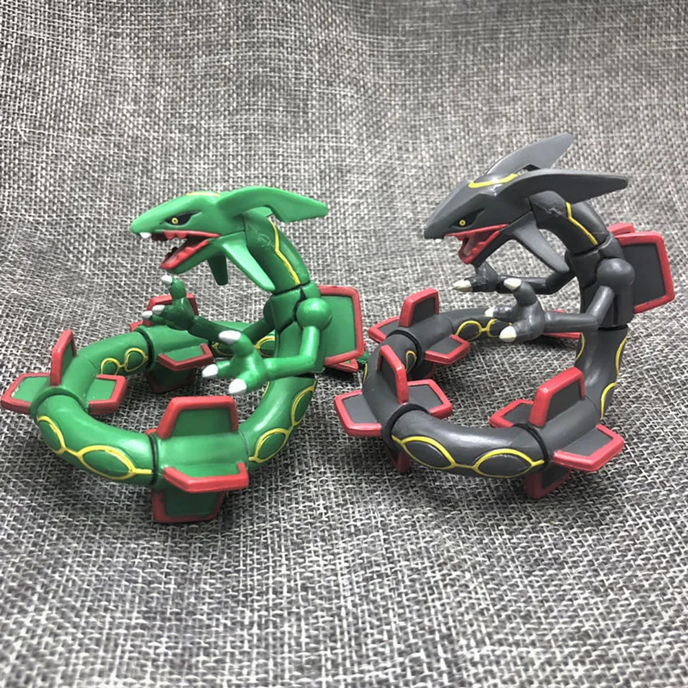 Cartoon Anime Black Green Rayquaza 7cm Big Size Pokemones Action & Toy Figures Collection Model For Children