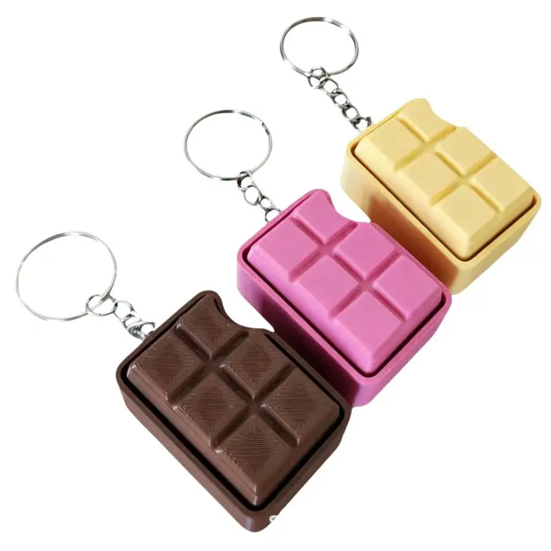 Schokoladenförmiger Fidget-Slider-Schlüsselanhänger zur Stresslinderung, niedliches farbenfrohes Design für den täglichen Gebrauch, Geburtstagsgeschenke, Entspannung im Büro – Detail 5