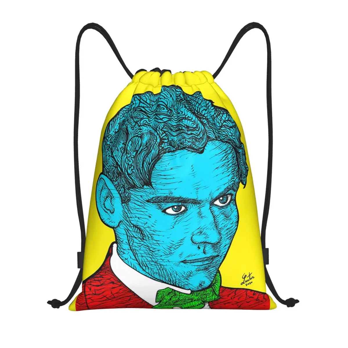 

Federico Garcia Lorca Portrait 16 Backpacks Portable Drawstring Bags Storage Bag Book Bags for Travel Students