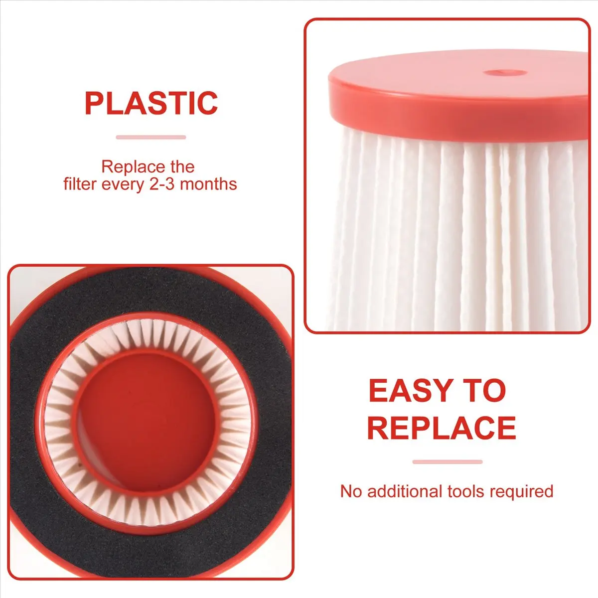 

(A25M) 2Pcs Filter for Deerma VC01 Handheld Vacuum Cleaner Accessories Replacement Filter Portable Dust Collector