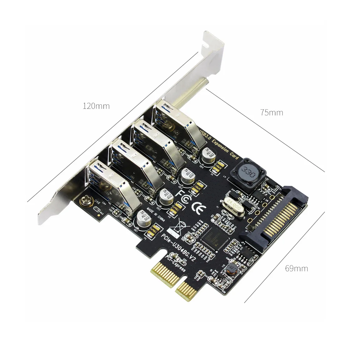 Desktop PCI-E to USB 3.0 expansion card 4 four port high-speed NEC rear USB 3.0 adapter card no power supply