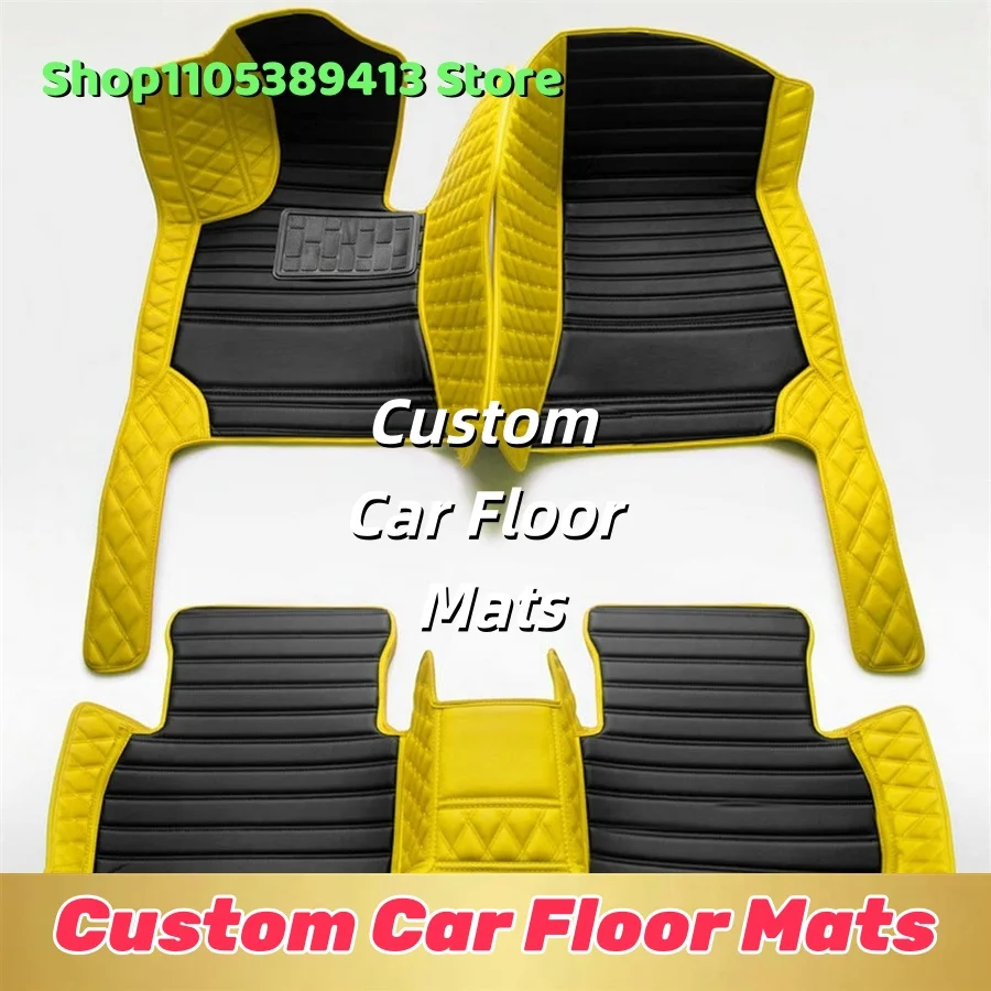 

Artificial Leather Custom Car Floor Mats For Fiat 500 2010 2011 2012 Car Mat Accessories Mats Carpets Auto