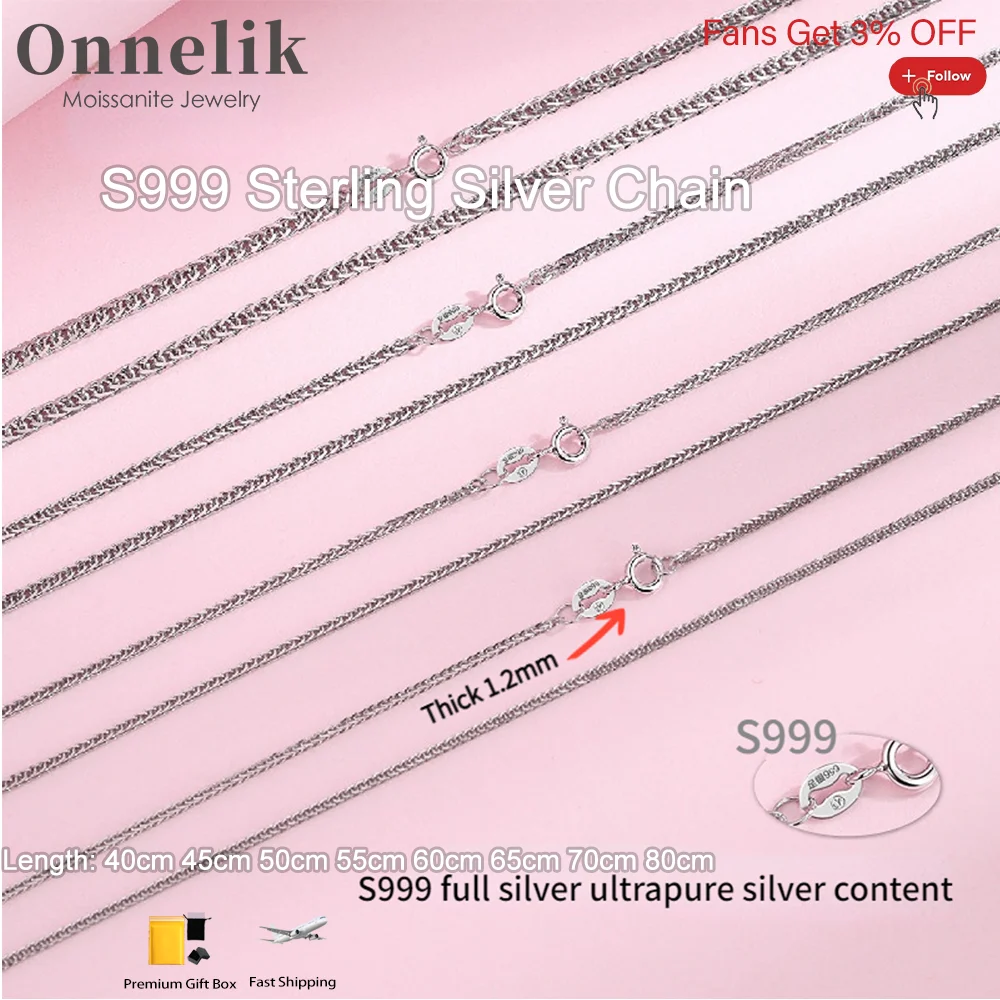 

Onnelik S999 стерлингового серебра ожерелье-цепочка Шопена для женщин без подвески полностью серебро с удлиненной толстой цепочкой мужской свитер