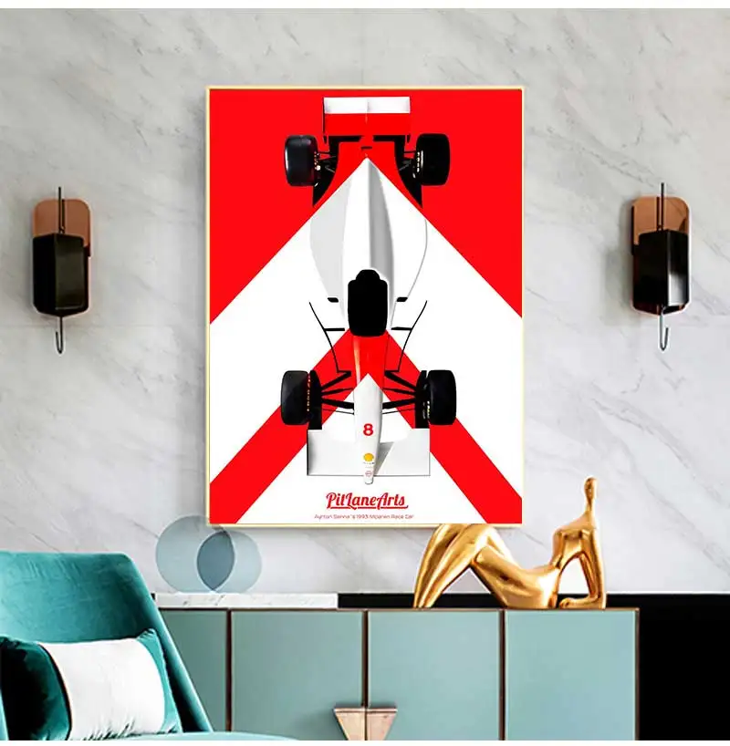1PC Modern Cartoon Racing Car Poster Canvas Painting Wall Art Racer Posters Aesthetic Motorsport For Living Room Boys Home Decor