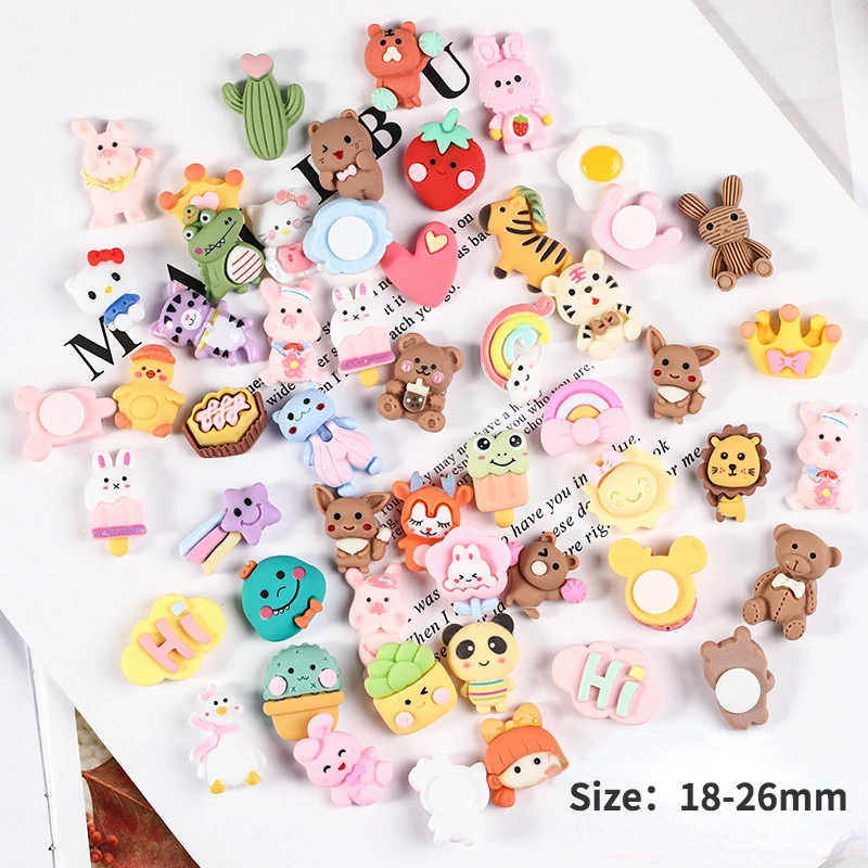 Resin Cartoon Kawaii Sticker DIY Accessories Crafts Material For Jewelery Hairpin Parts Flower Scrapbook Art Decoration Supplies