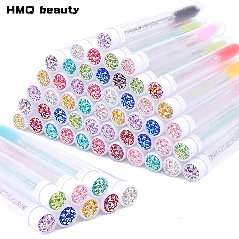 Reusable Eyelash Brushes Tube Disposable Eyebrow Brush with New Eyelash Resin Drill Replaceable Brushes Dust-proof Makeup Toosl
