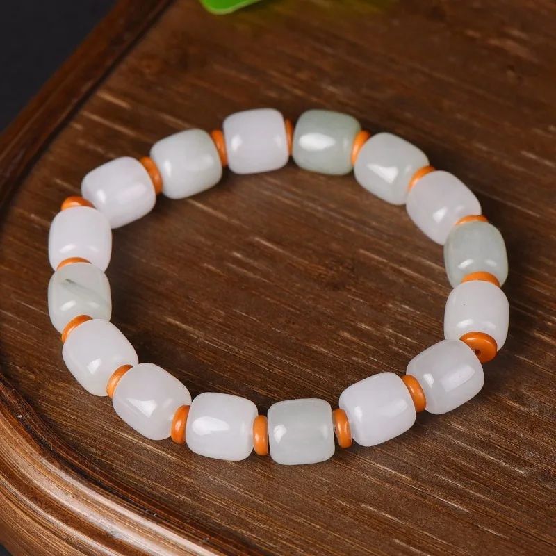 

New Natural Tianshan Green Old Bead Bracelet, Fashionable and Versatile Bracelet Jewelry