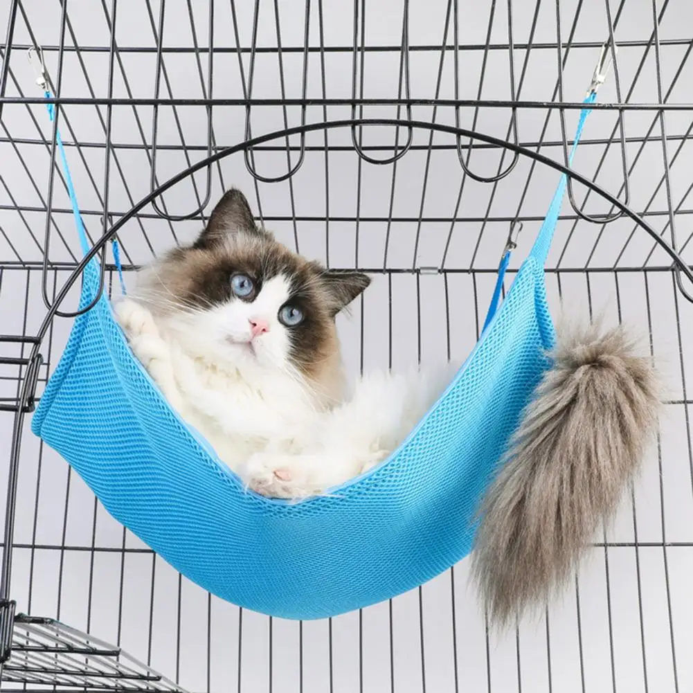 Cat Bed Double-sided Available Cool Feeling Kitten Hammock Lightweight Soft Hanging Sleep Washable Kitty Hammock Bed For Cage