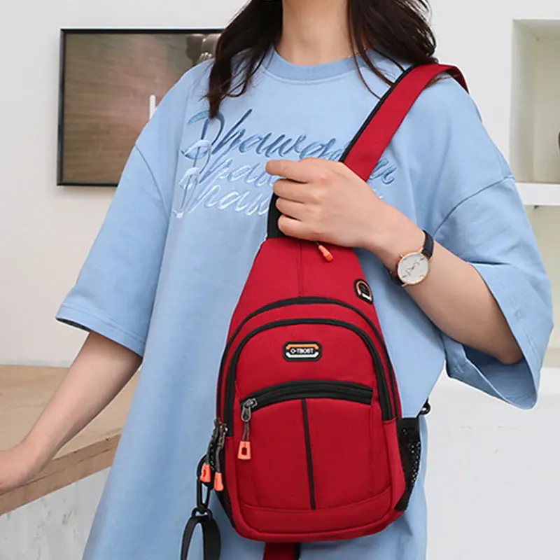 Borsa da petto da donna Borsa da petto da uomo impermeabile in tessuto Oxford di nuova moda Mini zaino da donna multifunzionale Borse a tracolla sportive