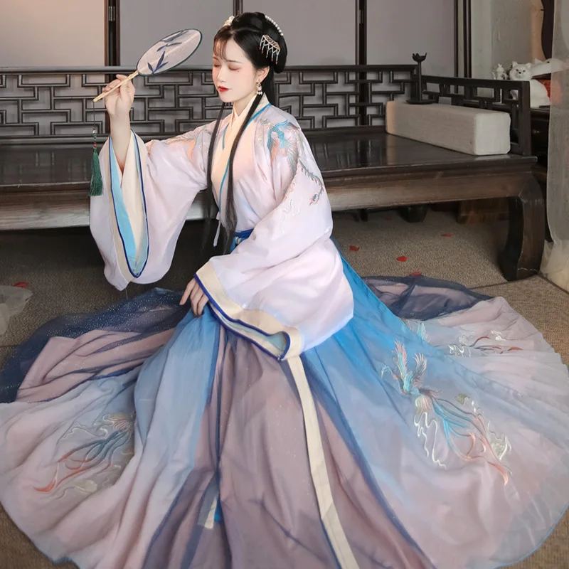 YF26 Hanfu Female Qiwaiqun Qun Collar Original 6 Meters Put Female Full Wind Autumn And Winter New Daily